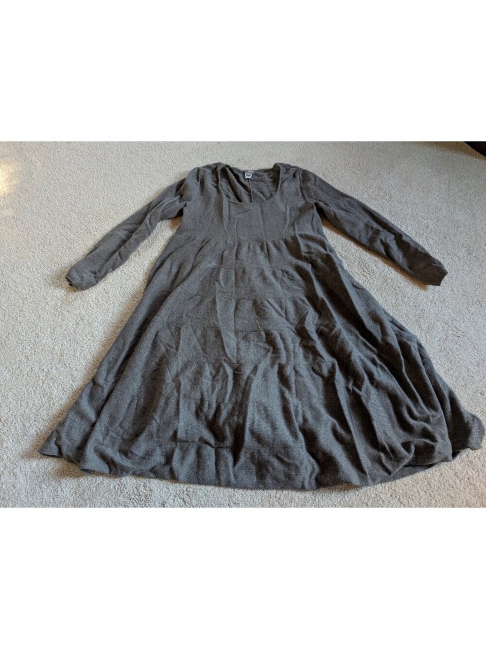 J Jill Cotton Silk Blend Gray Dress Medium
